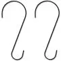Gray Bunny GB-6812 Metal Tree Branch Hook, 12 Inch, Black, 2-Pack, Premium Extra Thick 1/5 Inch Diameter Rust Resistant Steel S-Hooks for Bird Feeders and Baths, Planters, and More