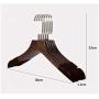 DNJKSA 6 Pcs Anti-Slip Solid Wood Clothes Hangers with Velvet Flocked, Walnut Non Slip Shirt Coats Shirts Hanger Rack with Notches