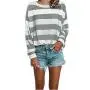 Toimothcn Womens Stripe Pullover Tops Loose Casual Long Sleeve T-Shirt Blouses Toimothcn Womens Stripe Pullover Tops Loose Casual Long Sleeve T-Shirt Blouses