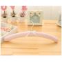 DNJKSA Top Grade Pretty Pink Blue Stripe Cotton Padded Satin Clothes Hanger, Fancy Rack for Dress Blouse Shirts (5 Pieces/Lot)(Random Color)