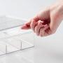 mDesign Plastic Rectangular Stackable Eye Glass Storage Organizer Holder Boxes for Sunglasses, Reading Glasses, Fashion Eye Wear, Accessories - 5 Sections, Hinged Lid - 2 Pack - Clear