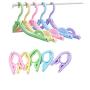 LongStone 10 Pcs Travel Hangers - Portable Folding Clothes Hangers Travel Accessories Foldable Clothes Drying Rack for Travel (Colorful)