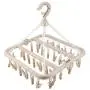 Nannday Drying Rack, 32 Clips Folding Clothes Hanger Windproof Socks Underwear Hook Anti-Slip(Beige) Nannday Drying Rack, 32 Clips Folding Clothes Hanger Windproof Socks Underwear Hook Anti-Slip(Beige)