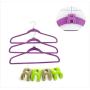 20 pcs Hanger Hooks Space Save Rack, Anti-Slip Mini Flocking Clothes Cascading Hangers Closet Holder Organiser (Black)