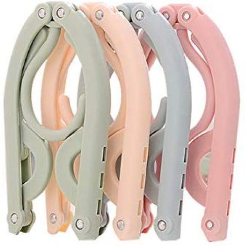 SmilerM 12 Pcs Portable Suit Clothes Hangers, Space Saving and Lightweight Foldable Clothing Hangers, Ideal for Travel & Home