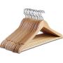 Clothes Hangers, Wooden Hangers Ultra Thin Space Saving Non-Slip Hangers Velvet Hangers Suit Hangers Ideal for Everyday Standard Use, Clothing Hangers 10 Pack