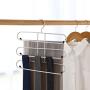 HJYPYJ Magic Hanger,Double-Sided Can Hang Multifunction Magical Hangers,Iron Double-Sided Layer 6 Trouser Hangers,Space-Saving Organizer Hangers, Convenient Storage/Black / 30x27.5cm