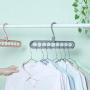 Hamkaw Hangers Closet Organizer, A Set of 3 Space Saving Hangers - Foldable - Non Slip, Eight Holes Multifunctional Magic Clothes Hanger for Heavy Clothes, Shirts Pants Dresses Coats