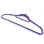 Little-Tomato 10 Pack Clothes Hangers, Space Saving Non Slip Suit Hangers Coat Hangers Strong and Durable 360 Degree Chrome Swivel Hook 17.71" x 0.2" x 9.65" (Purple with Rail)