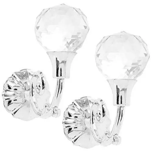 Clear Crystal Curtain Holdback Wall Mounted Tieback Hooks Tassel Clothes Hat Towel Coat Hanger Holder Clear Crystal Curtain Holdback Wall Mounted Tieback Hooks Tassel Clothes Hat Towel Coat Hanger Holder