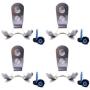 Hometu Stainless Steel Double Prong Robe Hook Coat Hanger Heavy Duty Retro Cloth Hanger Wall Mounted Hook 4Sets