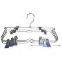 Heavy Duty 6 Tiers Metal Racks Skirt Pants Clothes Hanger Metal Foldable Wardrobe Storage Household Organizer Drying Hanger 4pcs Random Color