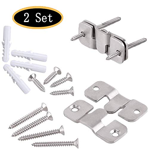 Furniture Flush Mount Bracket, Headboard Wall Mount Hardware, Large Picture and Mural Painting Hangers, Mirror Clips, Stainless Steel Mount Brackets Connectors 2 Sets (Small) Furniture Flush Mount Bracket, Headboard Wall Mount Hardware, Large Picture and Mural Painting Hangers, Mirror Clips, Stainless Steel Mount Brackets Connectors 2 Sets (Small)