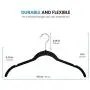 Premium Velvet Shirt Hangers - 60 Pack - Non Slip Clothes Hangers, Ultra Slim Hangers Gain 50% Closet Space, 360° Swivel Hook, Felt Hangers for Tops, Dress Shirts, Blouses, Strappy Dresses, Delicates