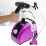 Ejoyous Garment Steamer with Stand, 1700W Heavy Duty Clothes Standing Fabric Steamer with 11 Steam Level, Fabric Brush, Garment Hanger, 1.7 Liters Water Tank and Adjustable Pole for Home Use - Purple