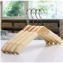 10pcs Random Color Beige Black Anti-Slip Sponge Padded Wooden Hanger for Clothes Coats Shirts 10pcs Random Color Beige Black Anti-Slip Sponge Padded Wooden Hanger for Clothes Coats Shirts