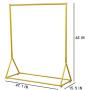 QJLTIGER Modern Simple Heavy Duty Metal Garment Rack Retail Display Gold Clothing Rack Wrought Iron Single Rod Floor-Standing Hangers Clothes Rack(Round Tube, 47.1 L)