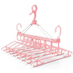 EvaroFly Multipurpose Portable Folding Hanger, Save Space Storage Clothes Hanger, Travel -Pink 53x41x40cm