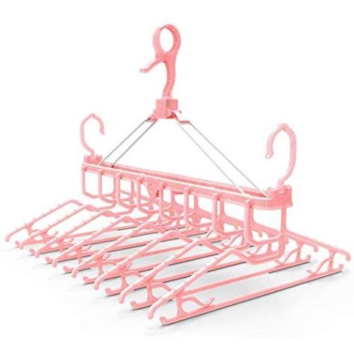 EvaroFly Multipurpose Portable Folding Hanger, Save Space Storage Clothes Hanger, Travel -Pink 53x41x40cm