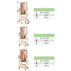 GWFVA Floor Coat Rack Coat Rack Wood Shoe Rack Clothes Storage Rack Wardrobe Bamboo Hanger Landing Bedroom Clothes Shelf Storage Rack Hanger Free Standing (Color : B, Size : 60cm)