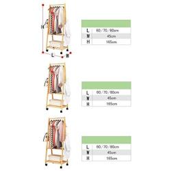 GWFVA Floor Coat Rack Coat Rack Wood Shoe Rack Clothes Storage Rack Wardrobe Bamboo Hanger Landing Bedroom Clothes Shelf Storage Rack Hanger Free Standing (Color : B, Size : 60cm)