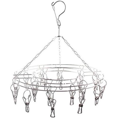 Clothes Hangers Decorative, Clothes Hangers Bulk Laundry Hanger Clothes Drying Clip Holder Underwear Bra Socks Airer Rack, Material Stainless steel