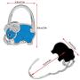 CHIVENIDO Purse Hook Textured Twinkled Elephant Shape Metal Bag Hanger for Table,Blue