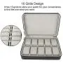 Fdit Watch Display 10 Grids Storage Boxes Zipper Travel Collector Case Organizer Fdit Watch Display 10 Grids Storage Boxes Zipper Travel Collector Case Organizer