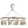Nannday Drying Rack, 32 Clips Folding Clothes Hanger Windproof Socks Underwear Hook Anti-Slip(Beige) Nannday Drying Rack, 32 Clips Folding Clothes Hanger Windproof Socks Underwear Hook Anti-Slip(Beige)