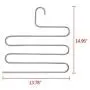 Cypress Shop Pants Hangers 5 Layer Trouser Hanger Space Saving Cloth Cabinet Storage S Shape Hanging Clothing Soft Non Slip Surface Hanging Home Furniture Set of 5