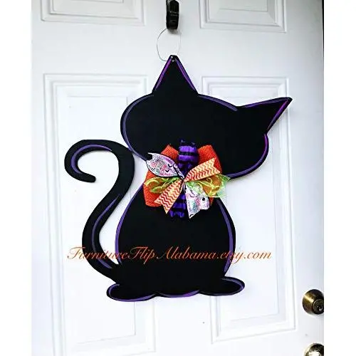 halloween black cat door hanger Hocus Pocus wreath binx cat halloween black cat door hanger Hocus Pocus wreath binx cat