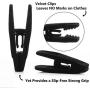 Closet Accessories, Black velvet hangers, ultra slim space saving, notches, tie bar, swivel hook, 25 pack, with bonus 10 matching velvet finger clips