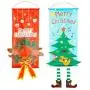STOBOK Christmas Hanging Decoration Xmas Tree Wreath Ornament Cloth Outdoor Indoor Merry Christmas Door Hanger Porch Sign Holiday Party Supplies (Random Style)