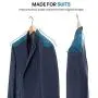 Tenrry 6 Pcs Wide Shoulder Wooden Hangers with Non Slip Pants Bar for Coat Clothes Dress Suit