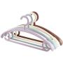 10 Pcs Pink Blue Wide Shoulder Clothes Coats Hanger, Colorful Strong Plastic Suits Hanger Rack with Pants Bar,Green