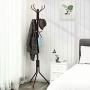 SONGMICS Metal Coat Rack 12 Hooks Display Hall Tree for Clothes Hats and Bags Espresso