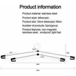 8 PCS Adjustable Multi-Functional Stainless Steel DIY Telescopic Clothes Hanger Wardrobe Hanger for Kids and Adults Decoration