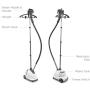 Pure Enrichment PureSteam XL Standing Steamer with Garment Hanger - Heats in 45 Seconds with 0.5-Gallon Water Tank for 1 Hour Continuous Steaming - Includes Fabric Brush and Easy-roll Wheels