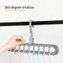 Decdeal Hanger Organizer Multi-Port Support, Rotate Anti-Skid Folding Hanger Magic Space Saving Clothes Hangers Organizer with 9 Holes for Drying and Storage