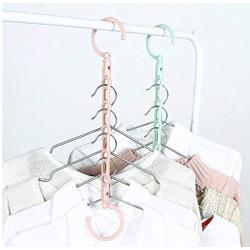 10pcs Random Color Space Saving Coat Hanger,Windproof Clothes Hanger Folding Rotating Hook Closet Hangers