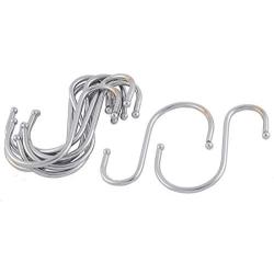 uxcell Stainless Steel S Shaped Pot Pan Clothes Storage Hanger Hook 10 Pcs Silver Tone