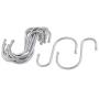 uxcell Stainless Steel S Shaped Pot Pan Clothes Storage Hanger Hook 10 Pcs Silver Tone