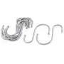 uxcell Stainless Steel S Shaped Pot Pan Clothes Storage Hanger Hook 10 Pcs Silver Tone