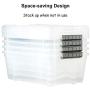 Giantex 6-Pack Storage Boxes Storage Tote Boxes W/Clear Lid 13 Quart / 12 Liter Each Liter Latch Stack Tubs Bins w/Clear Lid Latches Handles (6)