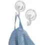 iDesign Power Lock Bathroom Shower Plastic Suction Cup Hooks for Loofah, Towels, Sponges, and More, Set of 2, Clear iDesign Power Lock Bathroom Shower Plastic Suction Cup Hooks for Loofah, Towels, Sponges, and More, Set of 2, Clear