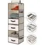 StorageWorks 6-Shelf Hanging Dresser, Foldable Closet Hanging Shelves with 2 Magic Drawers & 1 Underwear/Socks Drawer, 42.5”H x 13.6”W x 12.2”D