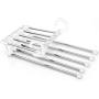 5pcs Random Color 5 Tier Multi-Function Portable Clothes Hanger Pants Racks Trousers Hanger Clothes Storage Drying Hanger Stainless Steel