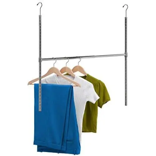 Honey-Can-Do HNG-01816 Chrome Adjustable Hanging Closet Rod, 1-Pack, Honey-Can-Do HNG-01816 Chrome Adjustable Hanging Closet Rod, 1-Pack,