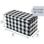 Nest & Be X-Large Premium Toy Storage Chest - Black & White Check, Buffalo Plaid, Durable Sides w/Divider, and Attached, Flip-Top Lid. for Home Organization, Nursery, Kids playroom, Pet Items, Closet