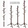 VASAGLE Coat Rack Free Standing with with 8 Hooks, Wood Coat Tree Hall Entryway Stand for Clothes, Hats, Handbags, Umbrella, Solid Wood, Dark Walnut URCR04WN VASAGLE Coat Rack Free Standing with with 8 Hooks, Wood Coat Tree Hall Entryway Stand for Clothes, Hats, Handbags, Umbrella, Solid Wood, Dark Walnut URCR04WN